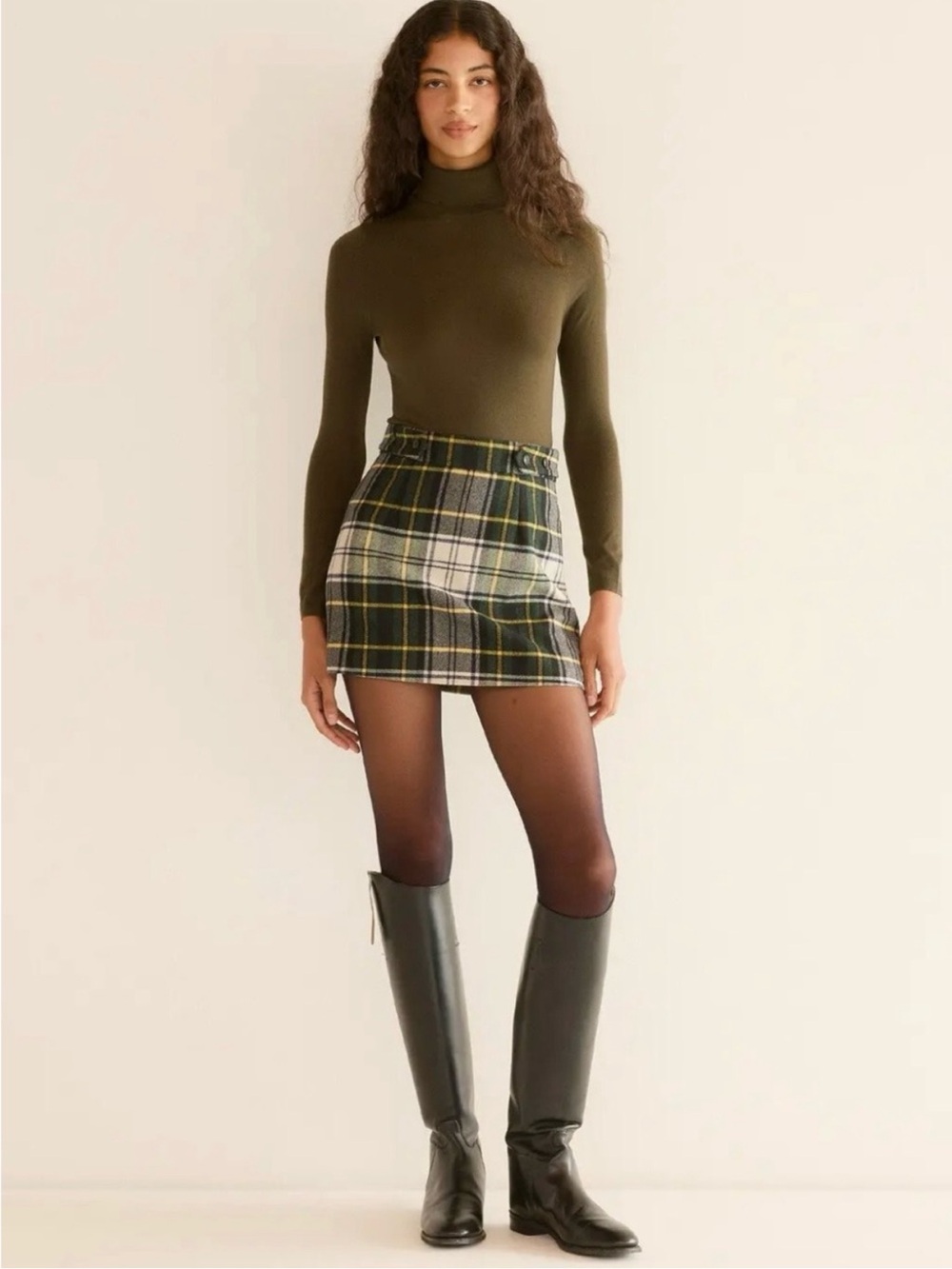 Doen Chieri Skirt Wool Plaid Size 0